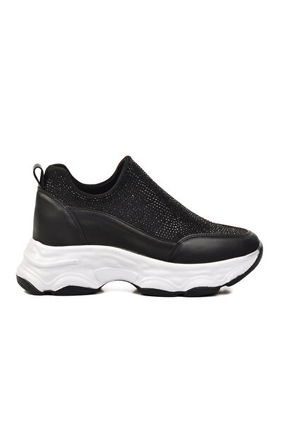 AYAKMOD Siyah Taşlı Kadın Sneaker 6080 Z