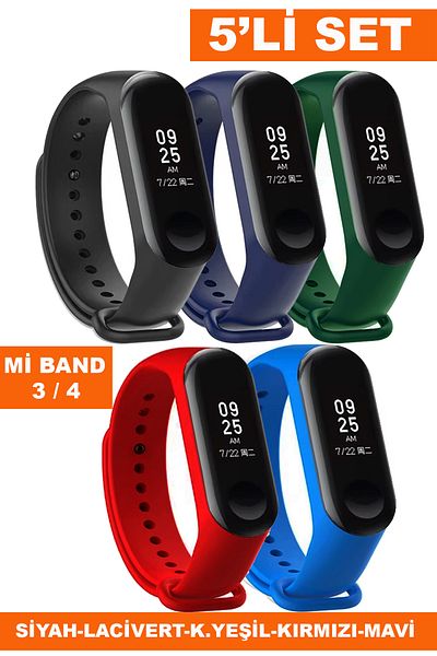 COBRA Xiaomi Mi Band 3/4 Compatible Silicone Cord Set 5 Pieces Mi3