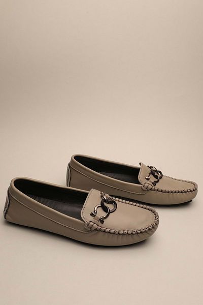 Gondol Loafer clasic de damă din piele naturală gri 37 ttx.70129