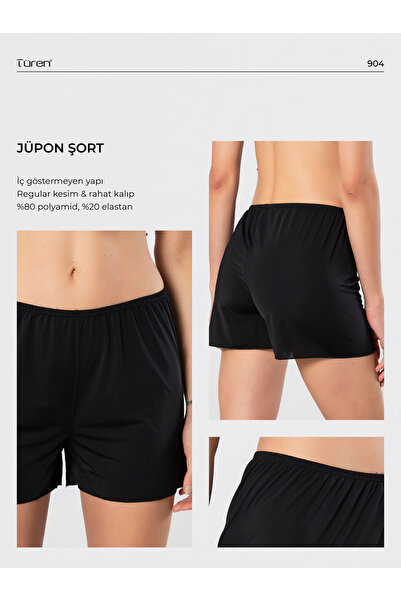 TÜREN 904 Black Women's Petticoat Micro Shorts