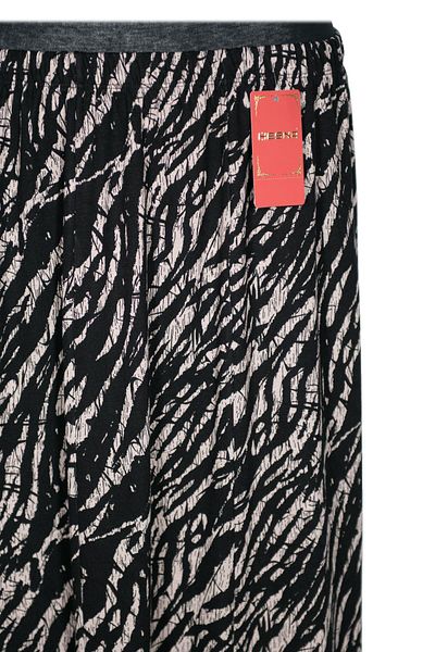 HESNA Women's Ecem Oversize 8 Piece Elastic Black Skirt D37