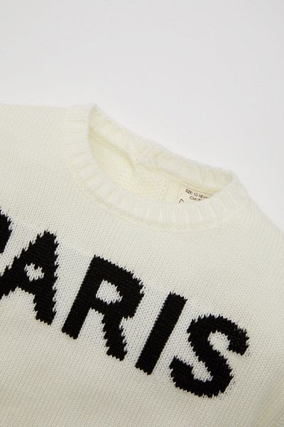 DeFacto Baby Girl Letter Printed Crew Neck Knitwear Sweater C8089A524Au