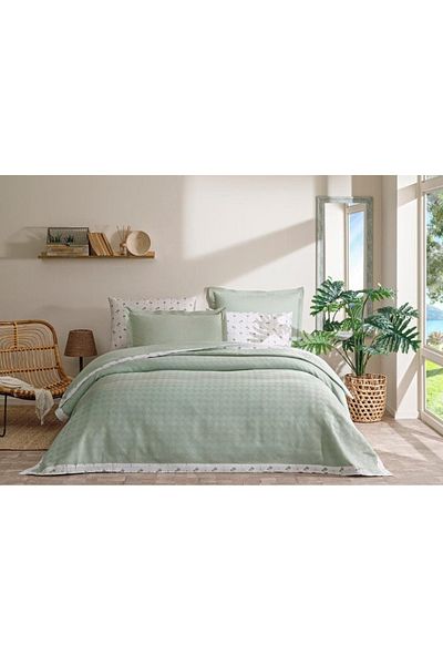 Özdilek Single Jacquard - Pique Set - Green
