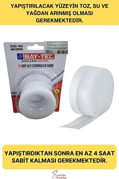 Svein Rüzgar Ses Toz Böcek Önleyici Kapı Altı Isı Yalıtım Soğuk Kesici Şerit Bant Şeffaf 40 Mm X 3 Mt
