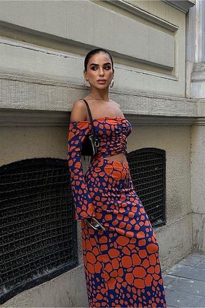 İpeksi Silky Pansy Cut Out Animal Pattern Dress 2678-8