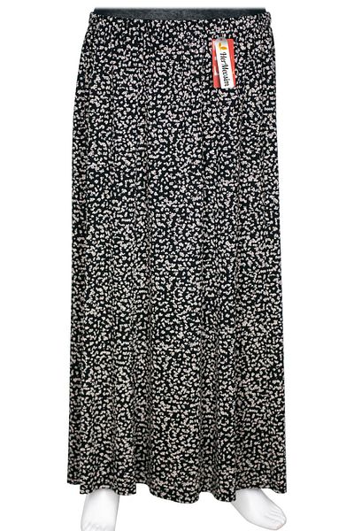 HESNA Women's Ecem Battal Black Skirt 8 Pieces Elastic