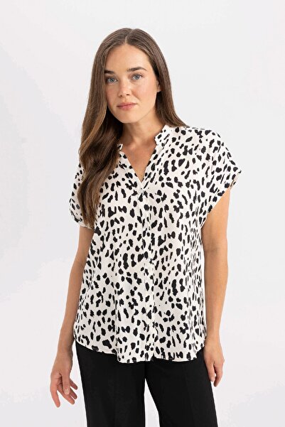 DeFacto Normál Fit Crew nyakú mintás rövid ujjú ing 3126327