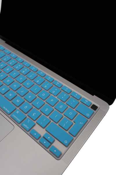 Mcstorey Macbook Air M1 Kılıf 13inç Klavye Koruyucu Türkçe Q Harf Baskılı Touchıd'li A2179 A2337 Ile Uyumlu