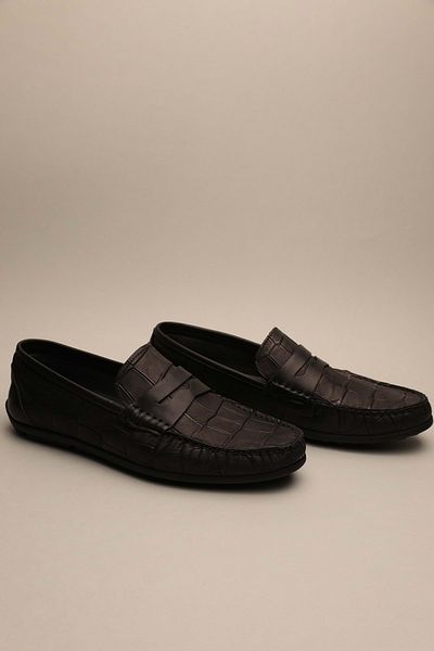 Gondol Loafer clasic Croco 42 pentru bărbați, piele naturală
