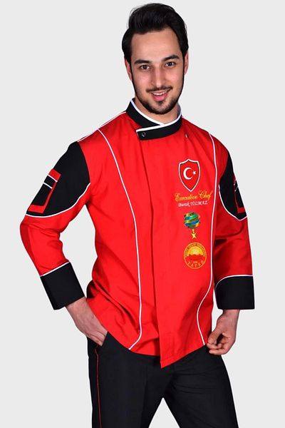 Üniformanya Costum de bucătar - cu cadou cu nume, jachetă și haine de bucătar, uniformă de bucătar