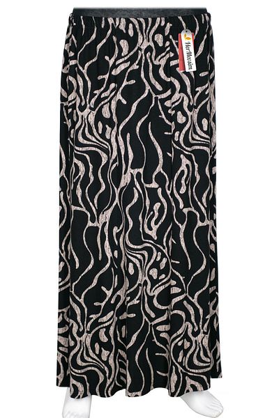 HESNA Women's Ecem Oversize 8 Piece Elastic Black Skirt D36