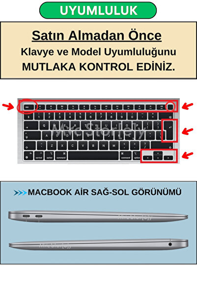 Mcstorey Arapça Klavye Koruyucu Macbook Air M1 Kılıf 13inç Touchıd'li A2179 A2337 (UK-EU DÜZEN) Ile Uyumlu