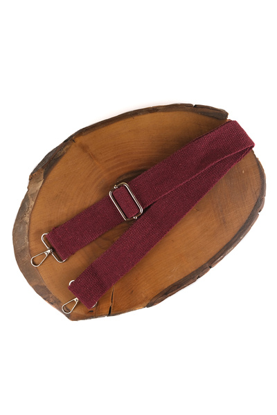 Prestij Boncuk Kumaş Çanta Sapı Ayarlanabilir Çapraz Askı Model - Açık Bordo