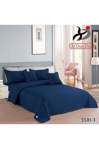 XI DUO 6 Pieces King Size Duvet Cover Set 230 x 250 cm Reversible Double Solid Color All Season Bedding Set