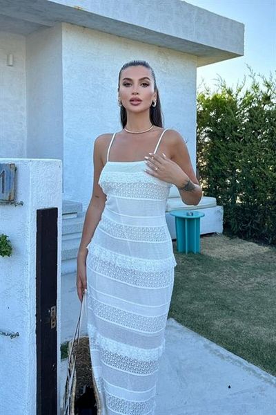 COTTONLAB Rochie cu detaliu din dantela Regina 2754-01