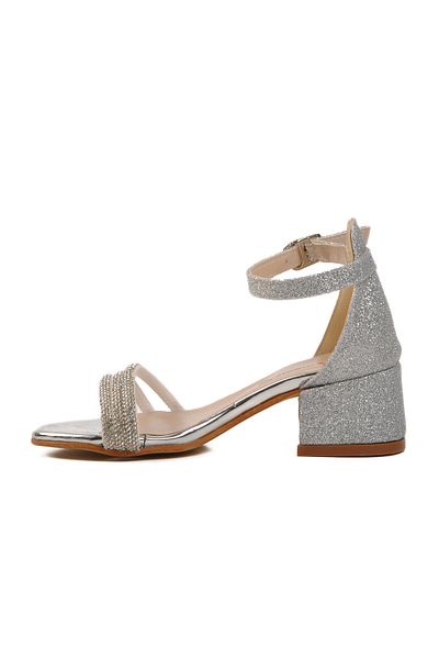 AYAKMOD Sandale pentru fete brodate cu piatră argintie 253 RY 6504