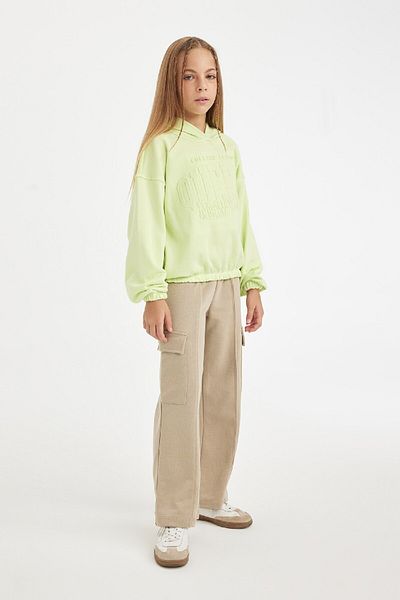 DeFacto Pantaloni de sport pentru fete cu picior largi Cargo Pocket - D0744a824au