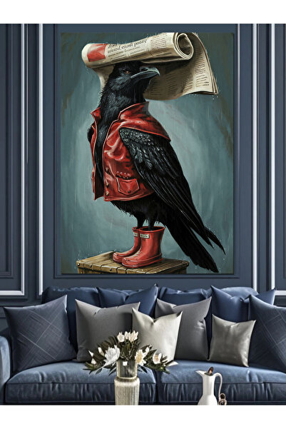 ekart Crow in Boots Decorative Canvas - Mdf Wooden Painting