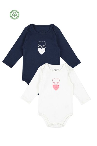 Divonette 100% Cotton Girl's Patterned Interlock 2-Piece Badi with Snap Fasteners - Baby Clothing