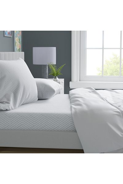 Leruum London Sheet Set Elastic Gray Striped Double Bed Sheet 2 Pillowcase Set 160X200 cm