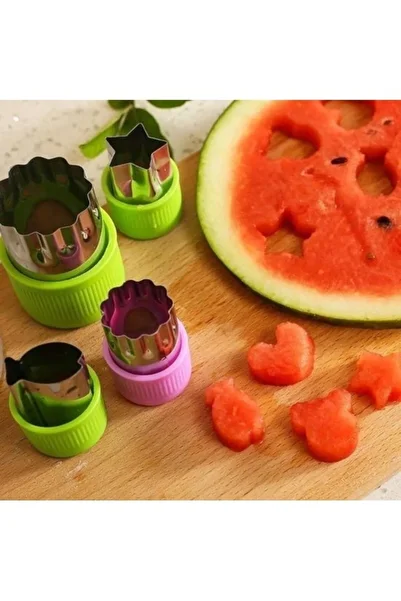 morponi 9Pcs Fruit Shaped Steel Stainless Cutter for Kids Sandwich and Cookie Modeler