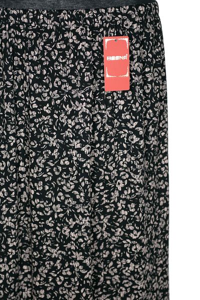 HESNA Women's Ecem Oversize 8 Piece Elastic Black Skirt D34