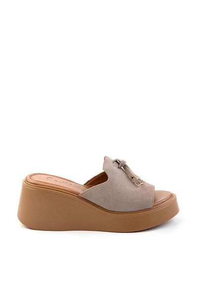 Bambi Mink Leather Women's Slippers K04359022702