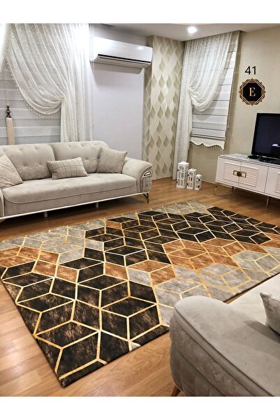 LİMAY غطاء سجاد مخملي بدون إسفنجة - مرن ورقيق قابل للغسل - لغرفة المعيشة وغرف...