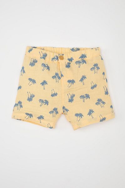 DeFacto Palm Tree Patterned Muslin Shirt and Shorts 2 Piece Set for Baby Boy - C9215a524sm