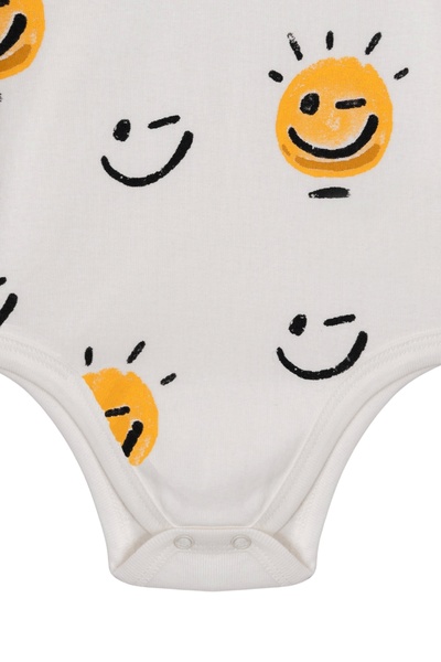 Divonette 100% Cotton Unisex Patterned Interlock 3-Piece Bodysuit Set with Snap Fasteners - Baby Clothing