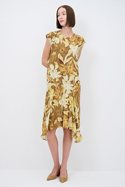 Love My Body Desenli Kolsuz Elbise