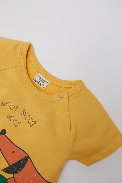 DeFacto Newborn Baby Boy Romper - Dog Print, Short Sleeve C9636A524SM