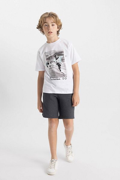 DeFacto Tricou cu mânecă scurtă imprimat pentru băiat Set 2 piese C9860a824hs