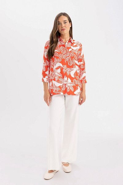 DeFacto Loose Fit Patterned Long Sleeve Shirt U3684AZ24SM