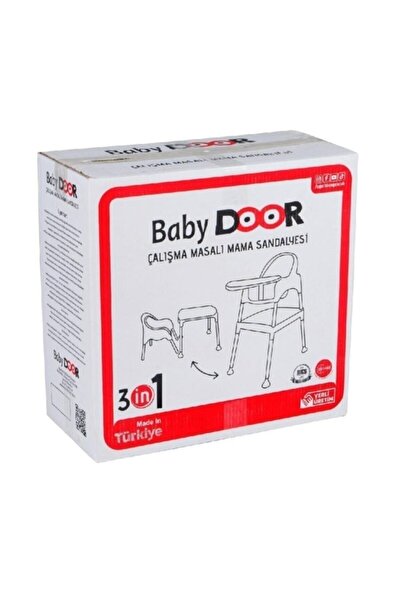 babydoor & Mama Panda Çalışma Masalı Pedli Mama Sandalyesi Gri 3 In 1