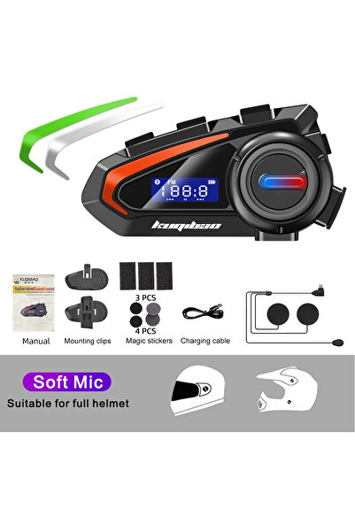 SUPORTE K20 Radyolu Dijital Göstergeli Kask Bluetooth intercom