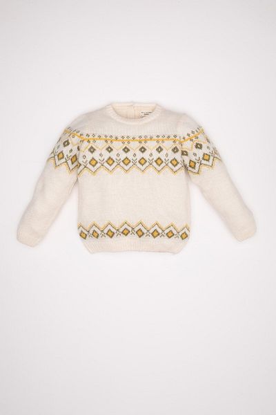DeFacto Baby Boy Crew Neck Ethnic Patterned Knitwear Sweater C8866A524Wn