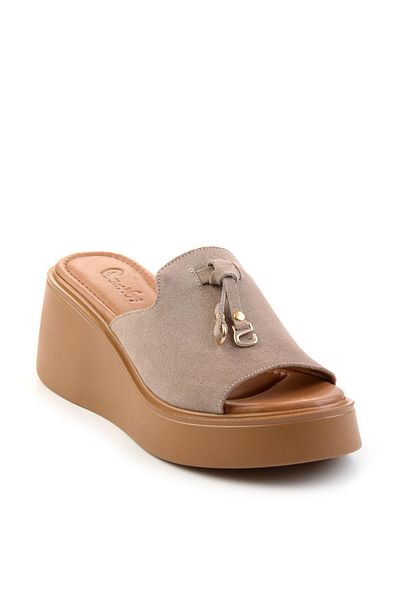 Bambi Mink Leather Women's Slippers K04359022702