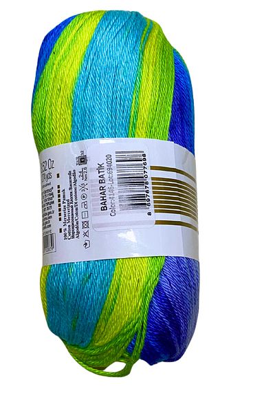 Alize 100% Mercerized Cotton Batik Hand Knitting Yarn, Blue Effect and Match (4146)