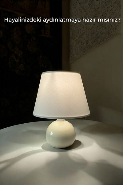EvLight Lavinya Cream Fabric Metal Lampshade