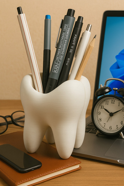 3D Baskı flx Diş Şeklinde 3D Baskı Kalemlik – Dental Temalı Masaüstü Organize...
