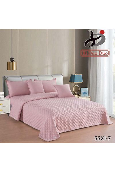 XI DUO 6 Pieces King Size Duvet Cover Set 230 x 250 cm Reversible Double Solid Color All Season Bedding Set