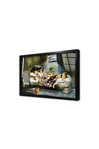 Tablosan Mutluluğun Resmi Çerçeveli Cam Tablo