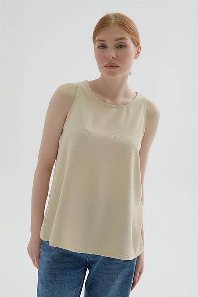 Fashion Friends Μπεζ αμάνικη μπλούζα