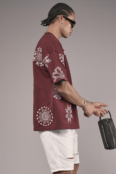 king brich Μπλουζάκι Unisex Oversize Fit με λεπτομέρεια κεντήματος