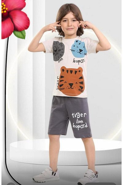 ÖRZİKİDS Men's Compact Combed Cotton Shorts Suit with Shorts 1/4 Years