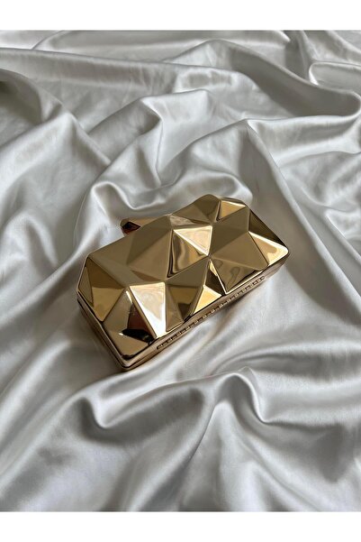 Mia Collection Zikzak Model El Ve Kadın Omuz Çantası Gold