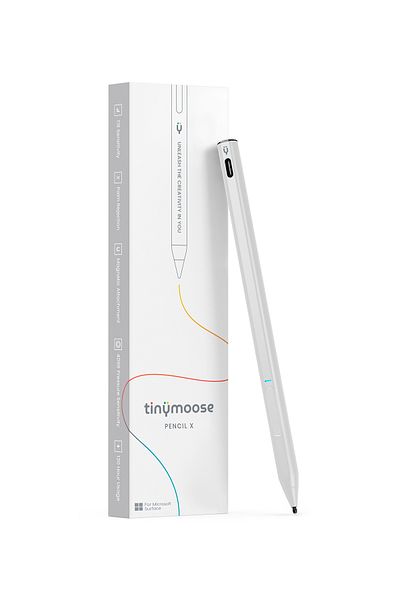 Tinymoose قلم رصاص X - قلم لمس لأجهزة Surface Pro/Book/Laptop/Go مع حساسية للضغط، وإمالة، ورفض راحة اليد