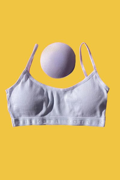 Beyaz Gelincik Underwear Curea de frânghie albă cu nervuri pentru femei, bustieră detașabilă, jumătate de maioț 3 buc
