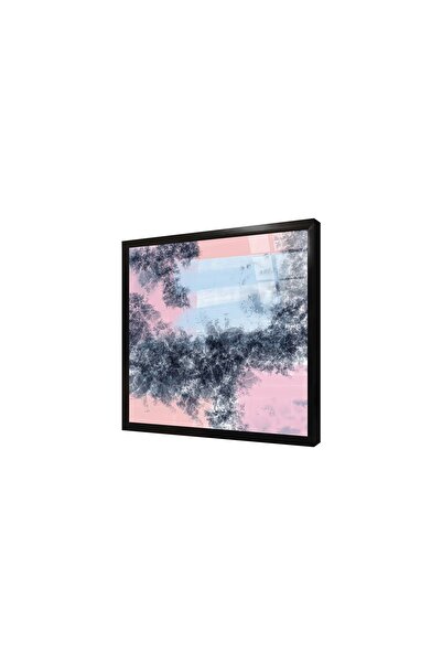 Tablosan Tablou din sticlă înrămată, gri roz, abstract II